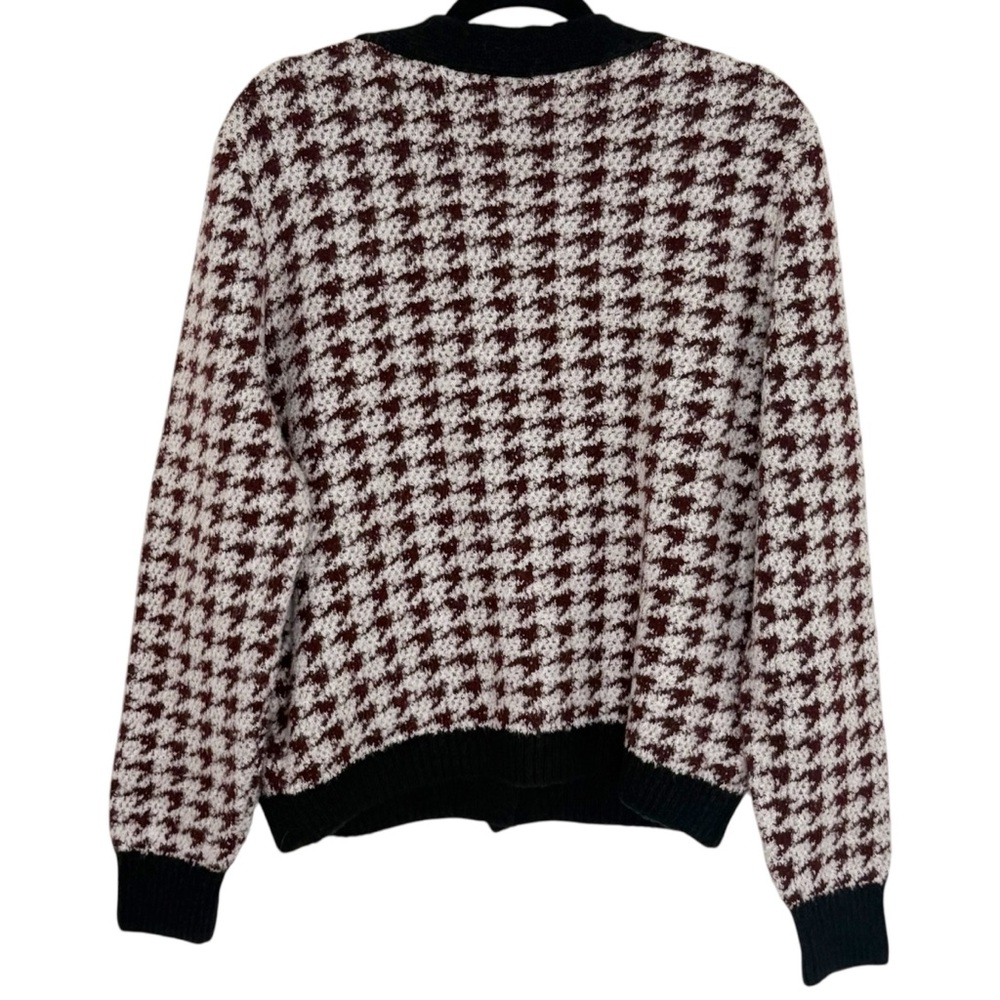 Maeve X Anthropologie Houndstooth Cardigan Sweater Old Money Preppy Size L NWT - Picture 3 of 15